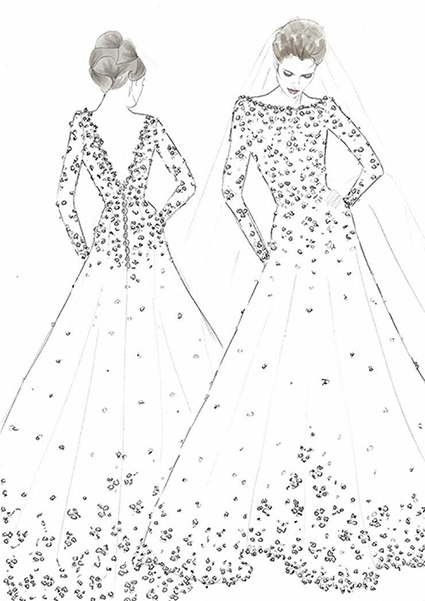 30 эскизов подвенечного платья для Меган Маркл