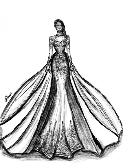 30 эскизов подвенечного платья для Меган Маркл
