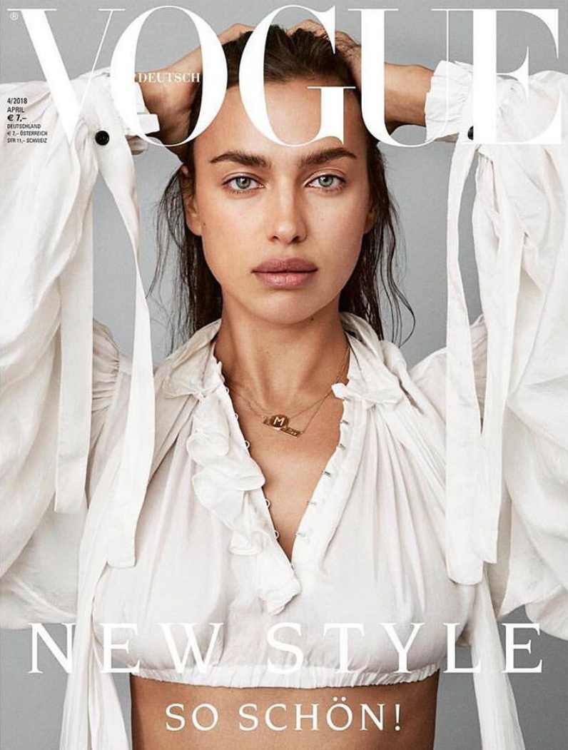 Обложка дня: Ирина Шейк без макияжа для немецкого Vogue