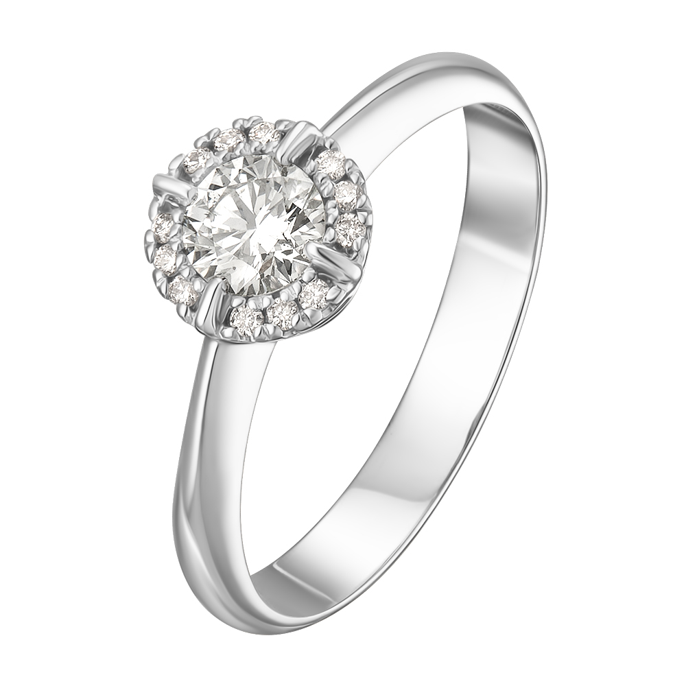 Каблучка з білого золота з діамантом The Diamond times SOVA