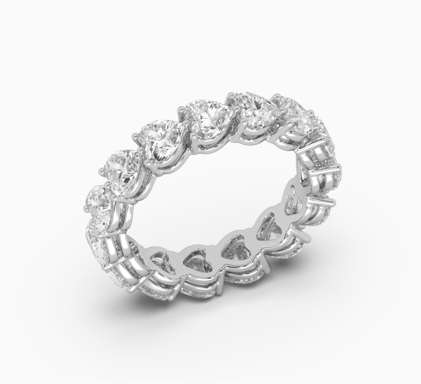 Перстень з білого золота з діамантами HEARTS SOLO for Diamonds